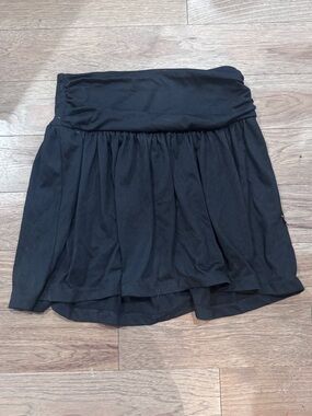 Black Women's Fold-Over Waist Skirt